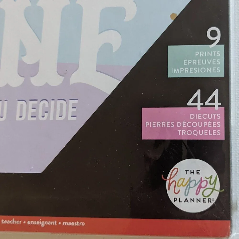 NWT Back to School Happy Planner Teacher 'One Day Day One' 53pc Wall Art Kit